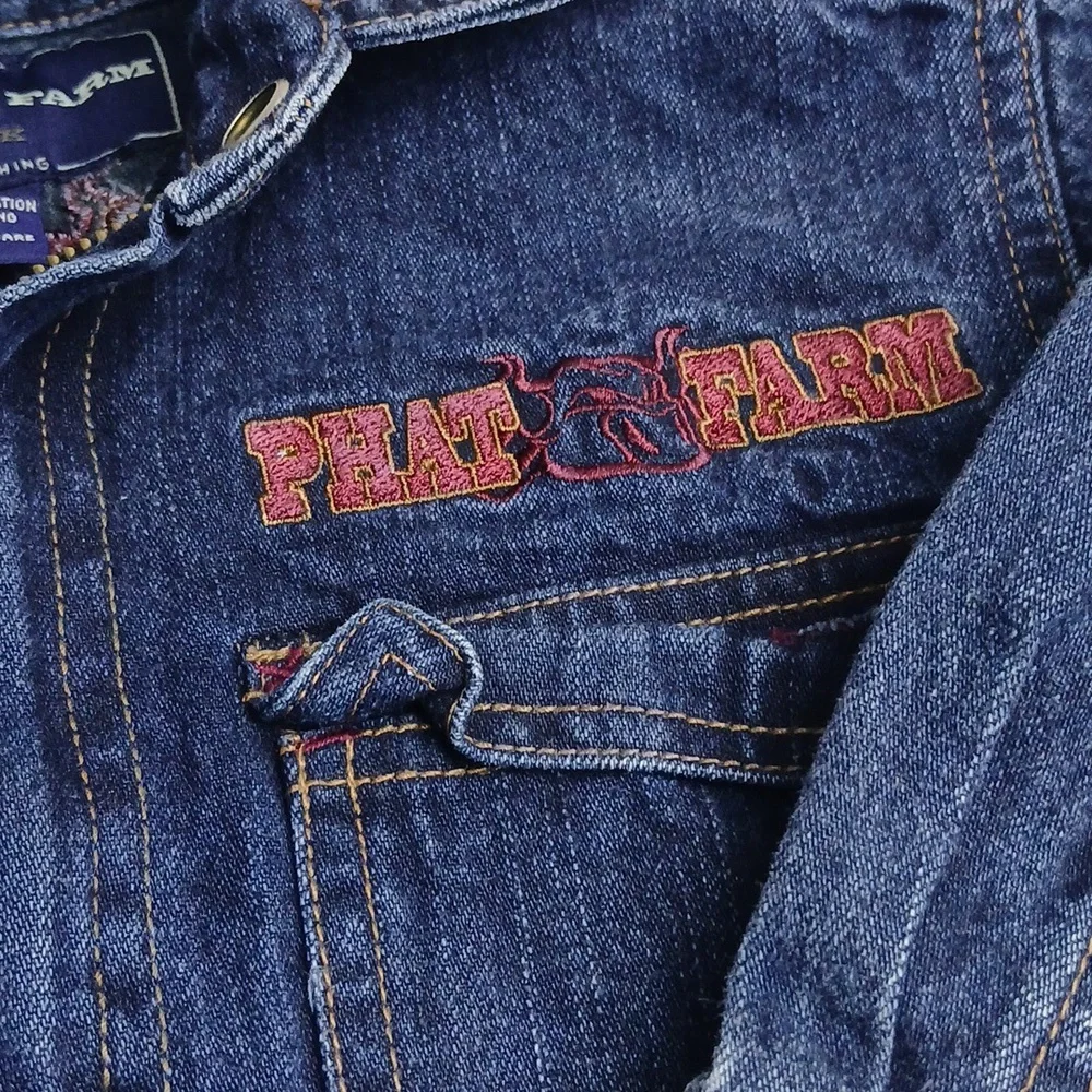 RARE Vintage 90s Phat Farm‎ Denim Jumpsuit One Piece Coveralls 4 KIDS